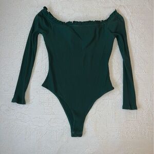 Showpo Dark Green Off-Shoulder Bodysuit